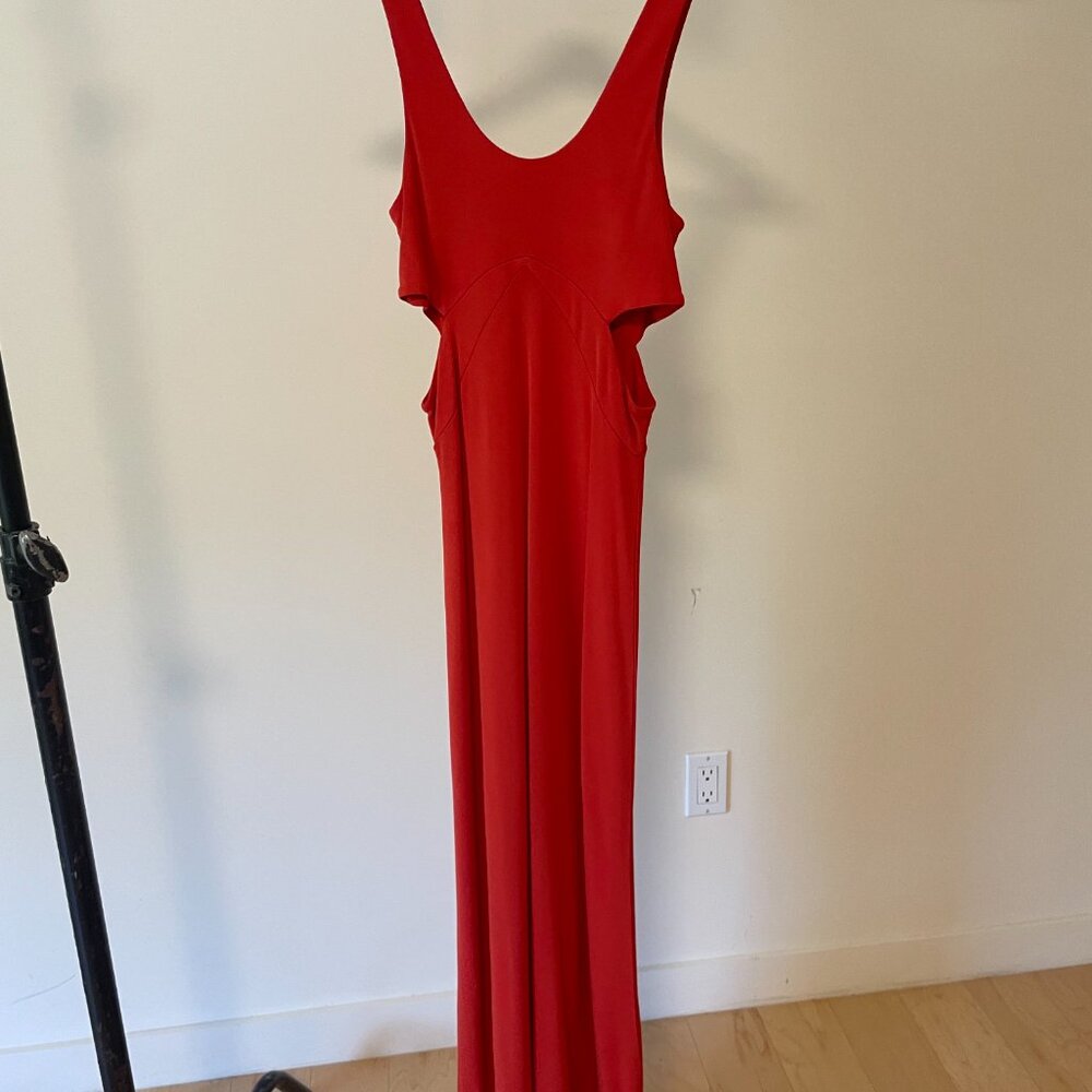 Banana Republic Long Red Cut Out Dress, XS